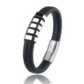 Pulseira Masculina Domínio Black de Couro