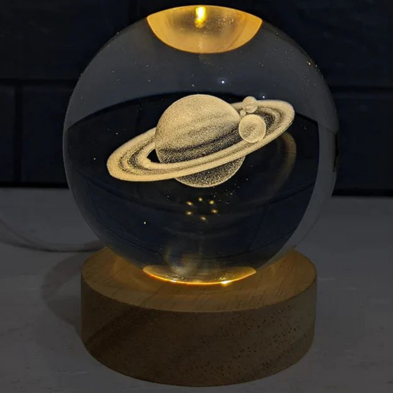 Luminária Astro LED Iluminação com Base de Madeira e Brilho Suave