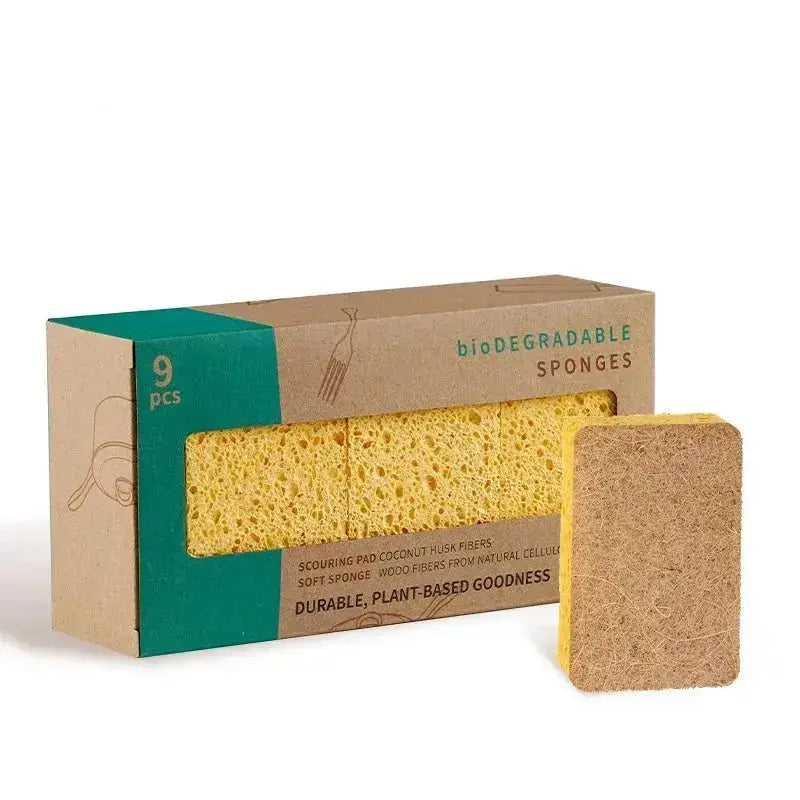 Kit 9 Esponjas de Cozinha Biodegradáveis BioPremium – Limpeza Sustentável e Eficiente