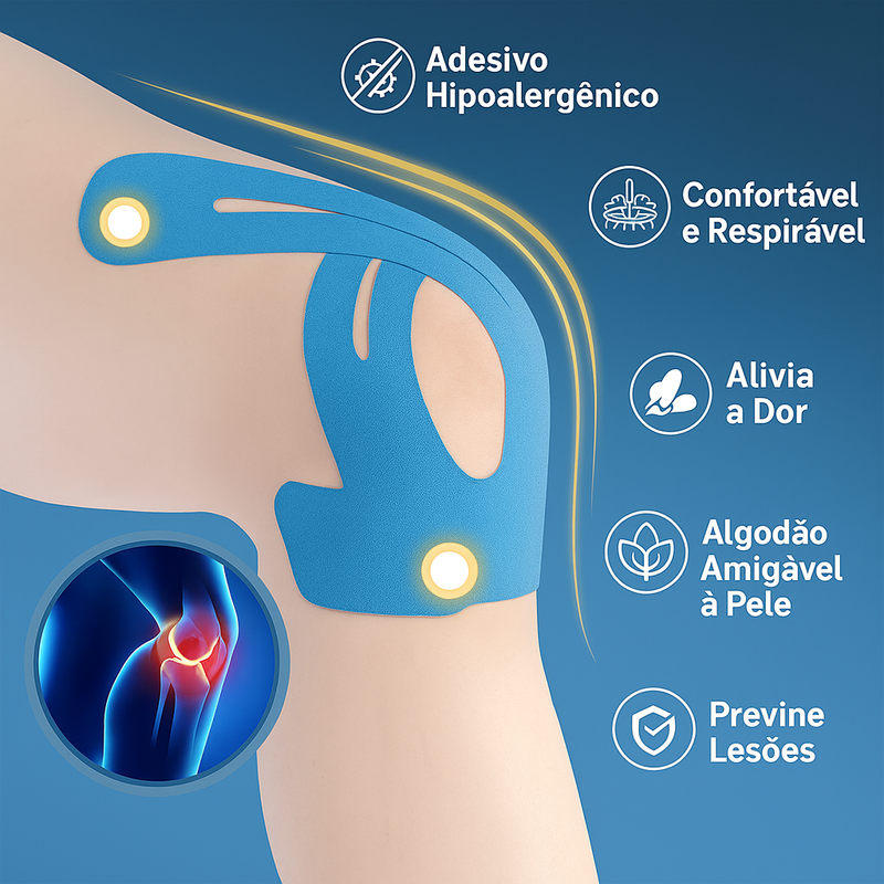 Fita Terapêutica para Joelho com Alívio Imediato da Dor – Kit MotionFlex™