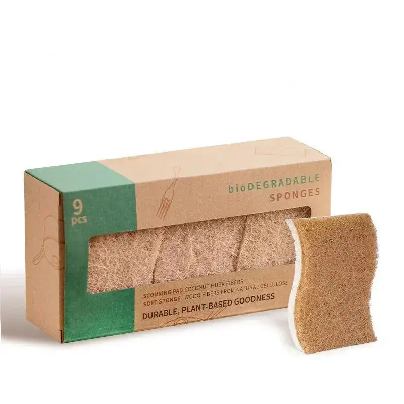 Kit 9 Esponjas de Cozinha Biodegradáveis BioPremium – Limpeza Sustentável e Eficiente
