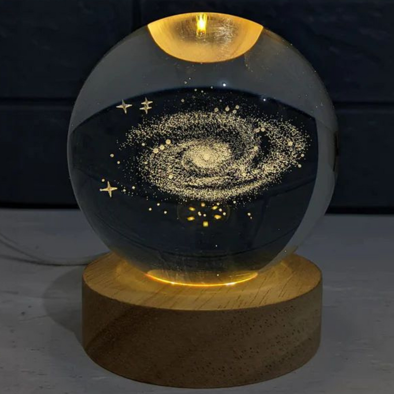 Luminária Astro LED Iluminação com Base de Madeira e Brilho Suave