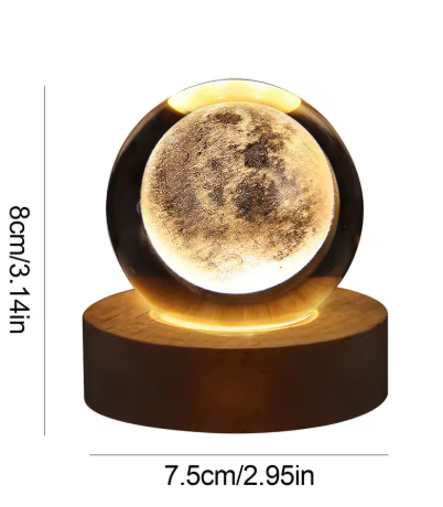 Luminária Astro LED Iluminação com Base de Madeira e Brilho Suave